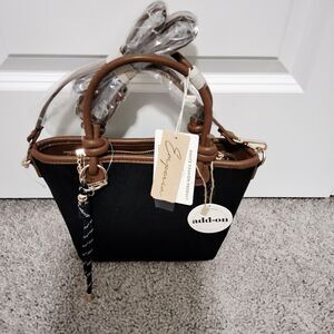 NWT Emperia Top Handle Knotted Crossbody Black Vegan Leather Handbag New w/Tags